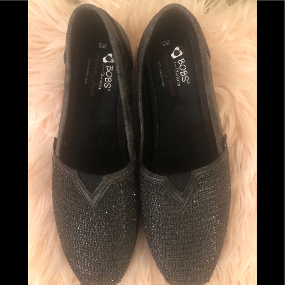 Bob’s by Skechers black memory foam shoes, Sz 9W